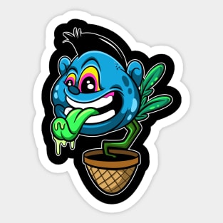 punk plant cartoon Sticker